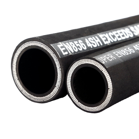 Mangueira hidráulica para escavadeira 3/8 pol. SAE 100r2at / 2sn Trança de fio de aço de alta pressão Piques de borracha resistentes a óleo