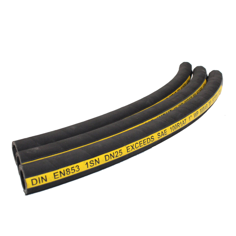 Mangueira hidráulica para escavadeira 3/8 pol. SAE 100r2at / 2sn Trança de fio de aço de alta pressão Piques de borracha resistentes a óleo